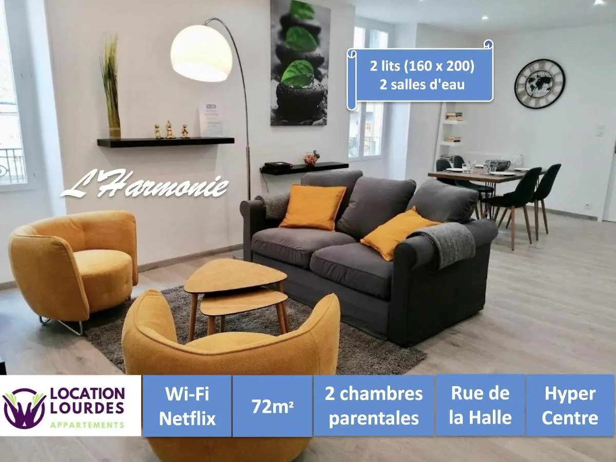 L'Harmonie 72M2 - 2 Chambres Parentales - Rue De La Halle - Hyper Centre Lourdes